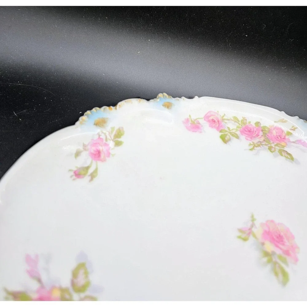Antique GDA GFH Haviland Limoges Oval Dresser Vanity Tray 11.5